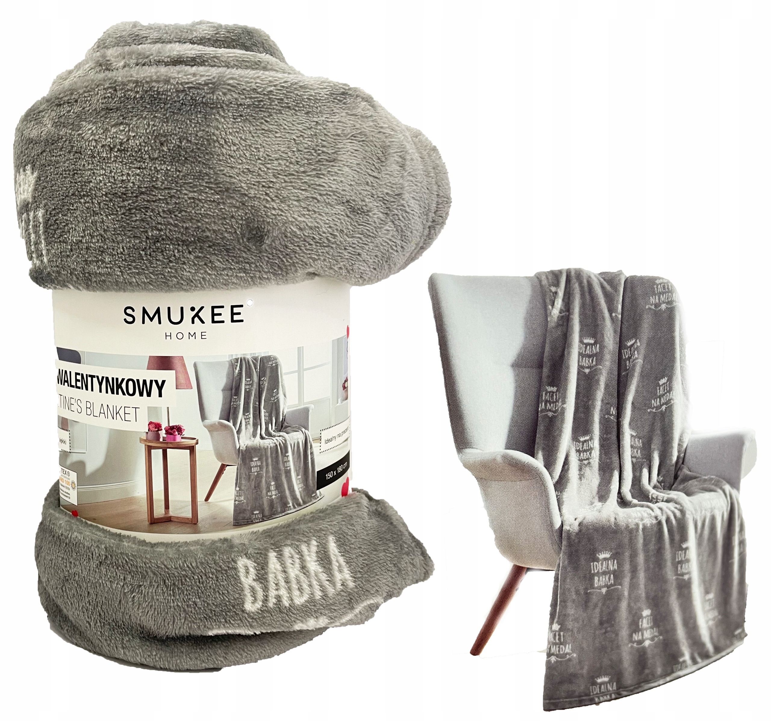 

Smukee Koc Idealna Babka Szary 150x180cm