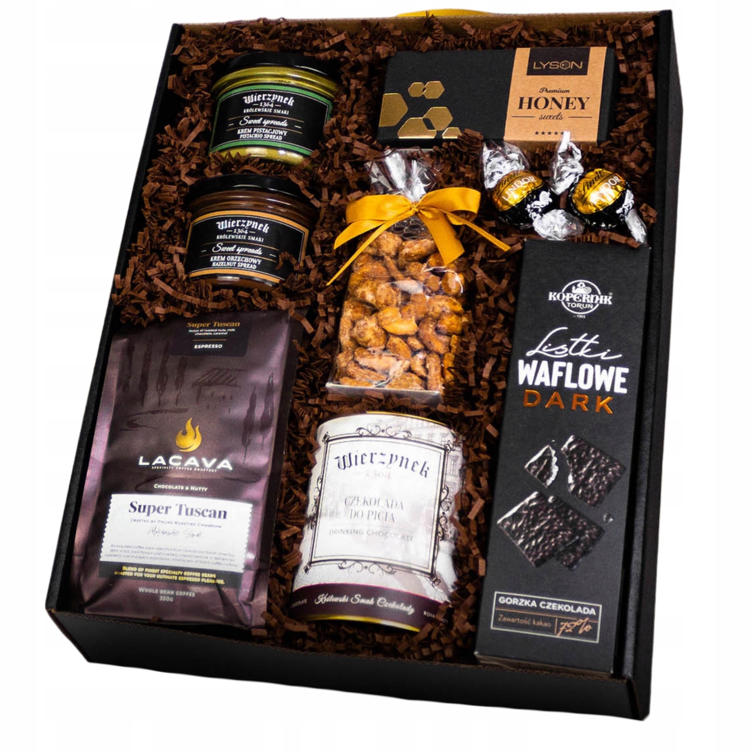 Levně Elegantní Dárkový Košík Lacava káva , Wierzynek, Lndt, Łysoń krémy