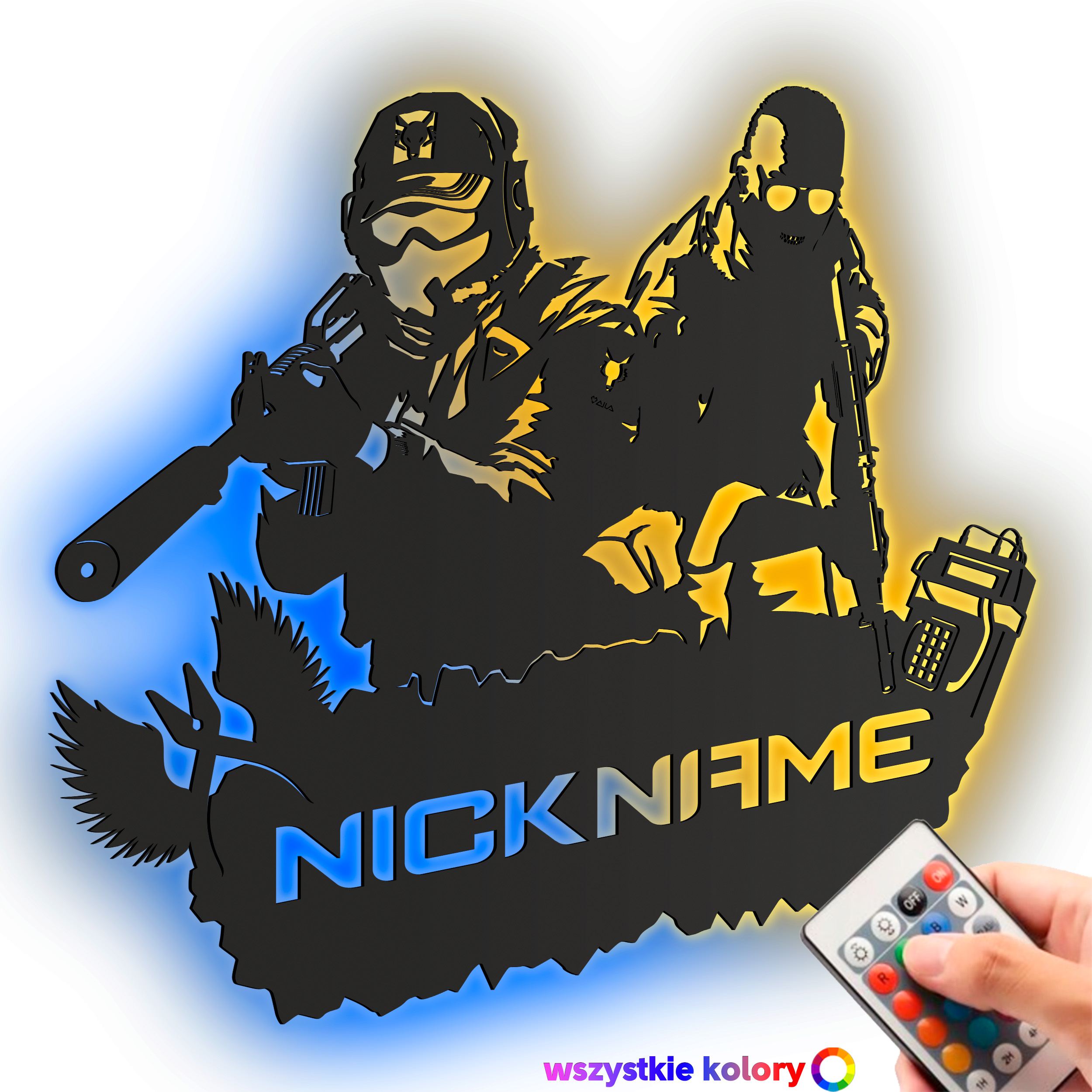 Csgo Counter Strike Cs 2 Váš Nick Noční Lampa Led XL Dárek