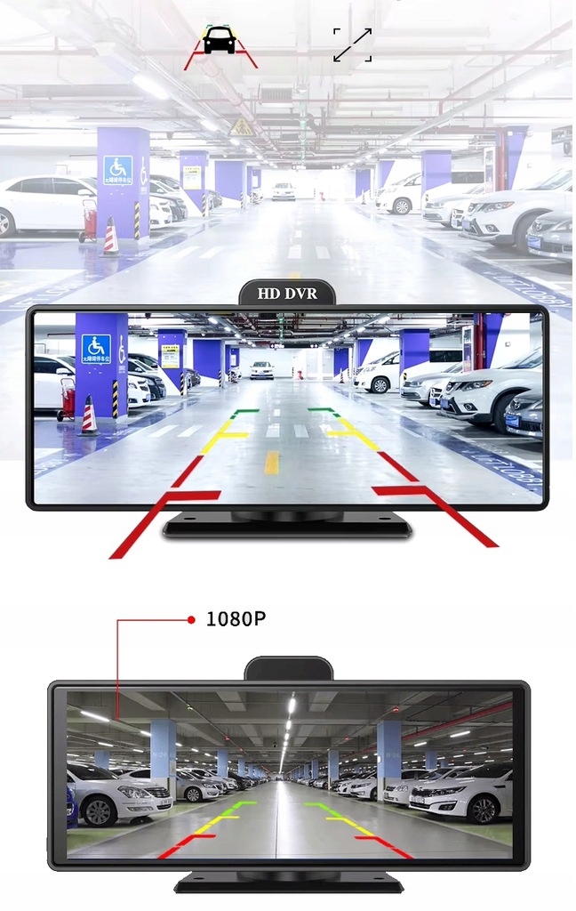 Rejestrator Monitor samochodowy Stacja Radio Kamera Nawigacja GPS Android Liczba kamer 2
