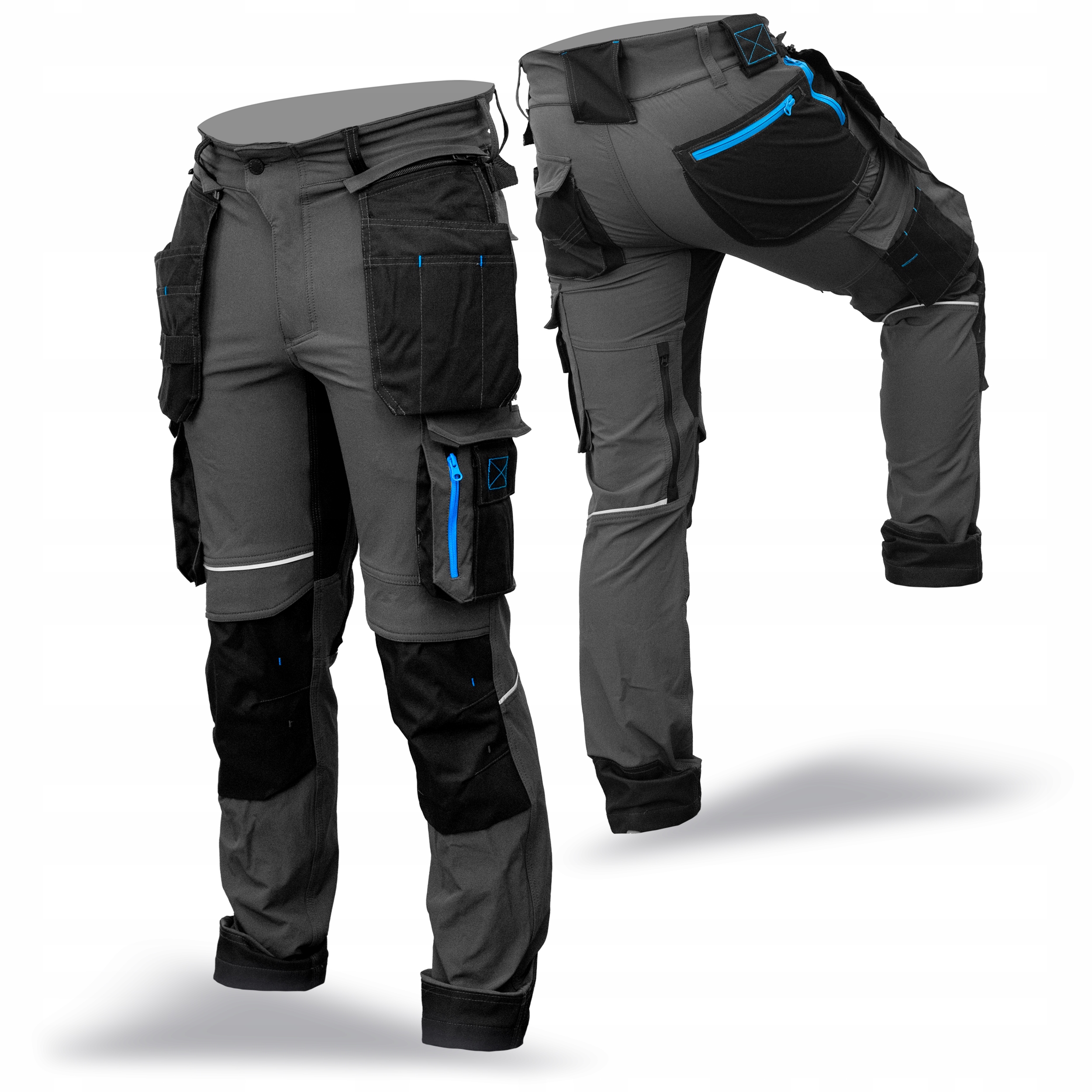 Pánské Pracovní Kalhoty Elastické Do Pasu Dlouhé Ochranné Stretch Cordura