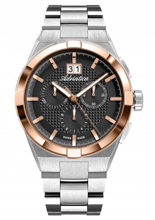 Nový Originální Pánské Hodinky Adriatica A8336.R116CH stříbrný chronograf