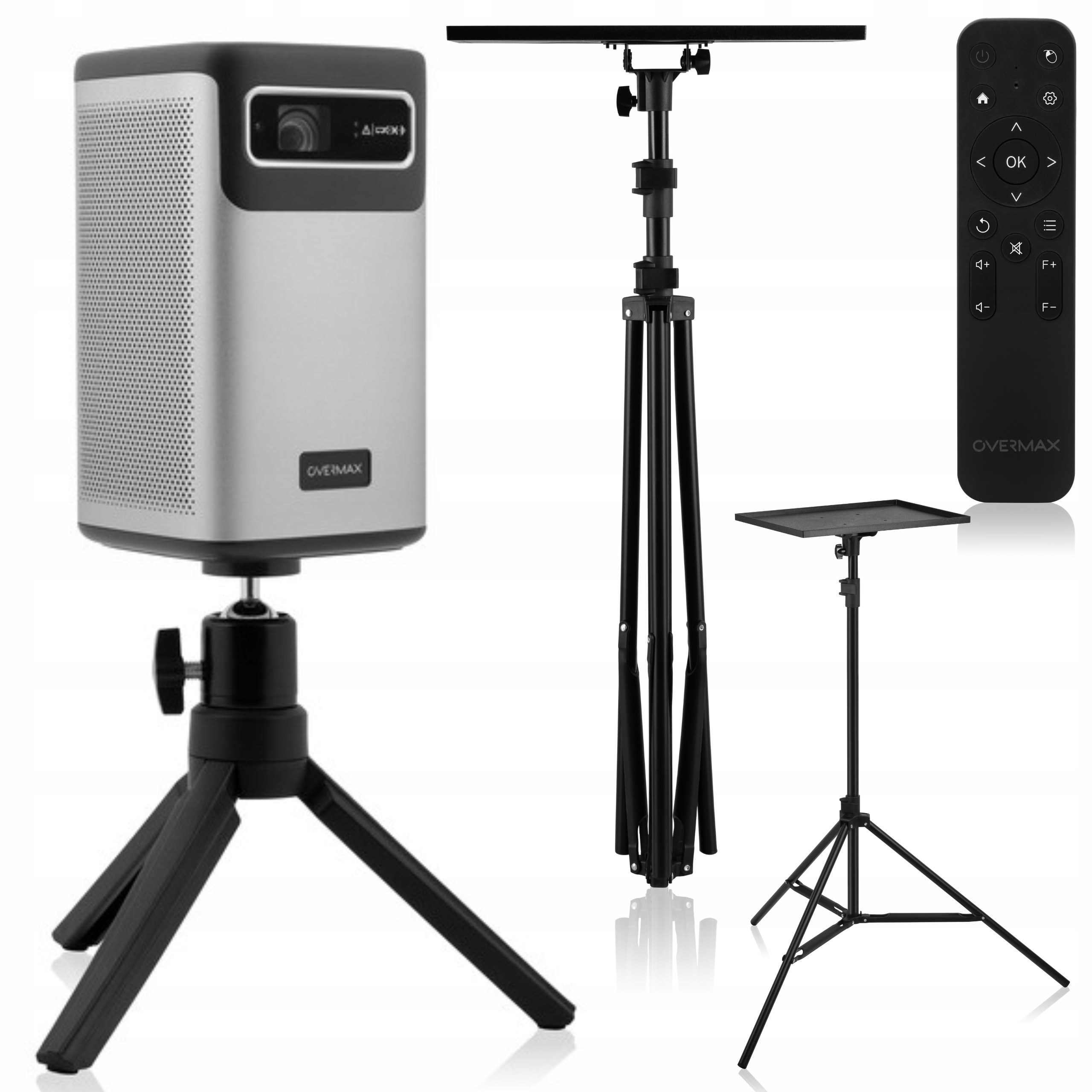 Prenosný Projektor 4K 9.0 s uhlopriečkou až 200", Diaľkový Ovládač, Púzdro, Mini Statív Polica 180cm