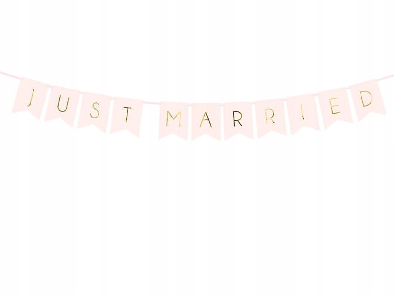 

Baner Just Married, j. różowy, 15 x 155 cm