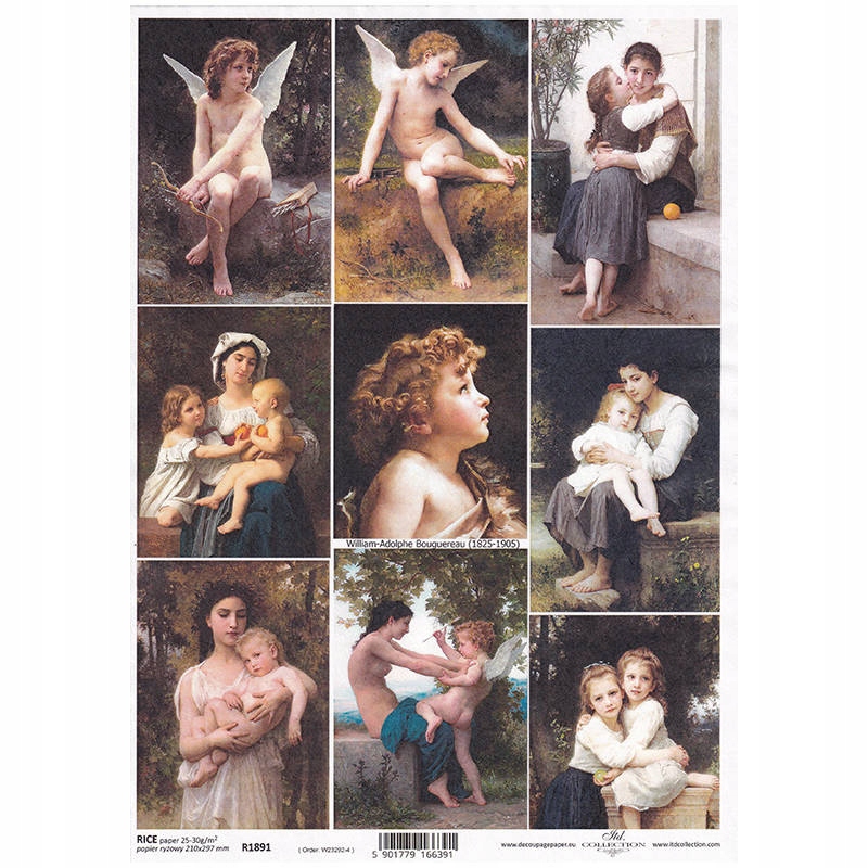 Papier Ryżowy do decoupage R1891 portrety aniołki