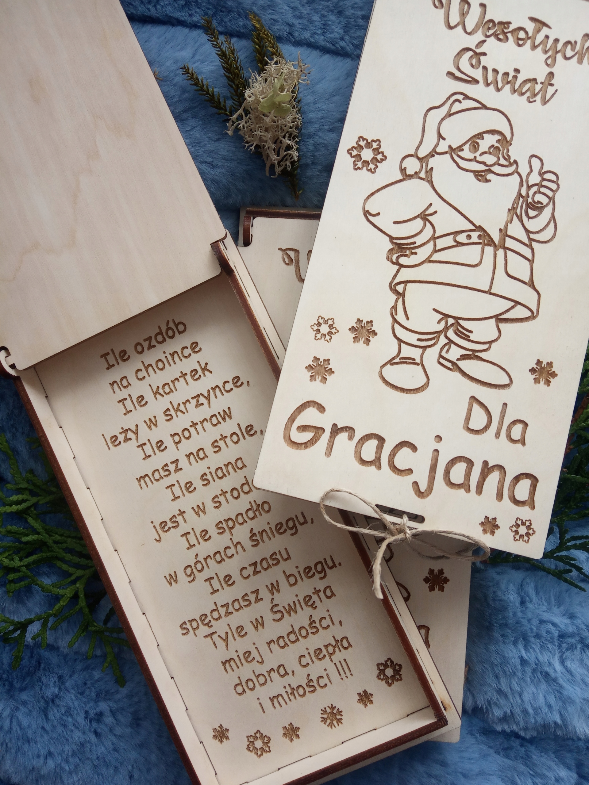 DREWNIANE PUDEŁKO NA PIENIĄDZE ŚWIĘTA MIKOŁAJ Marka Craft