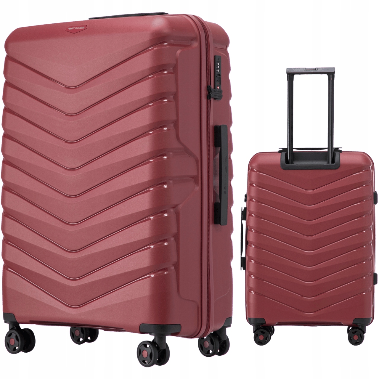 XXL cestovní kufr Wings Tvrdý kufr na 4 kolečkách z Polypropylenu Tsa