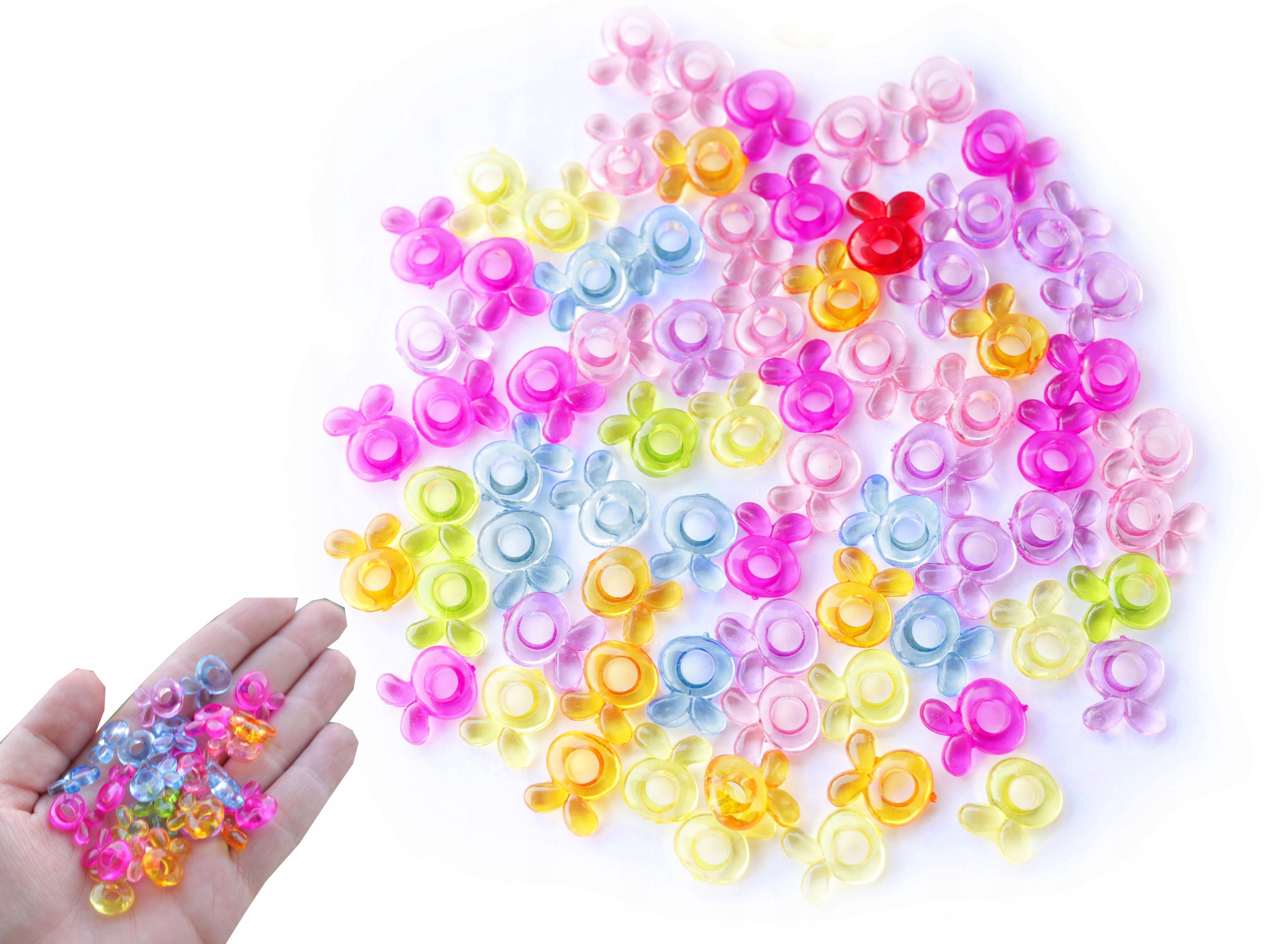 

Koraliki kolorowe warkoczyki wkładane króliczki