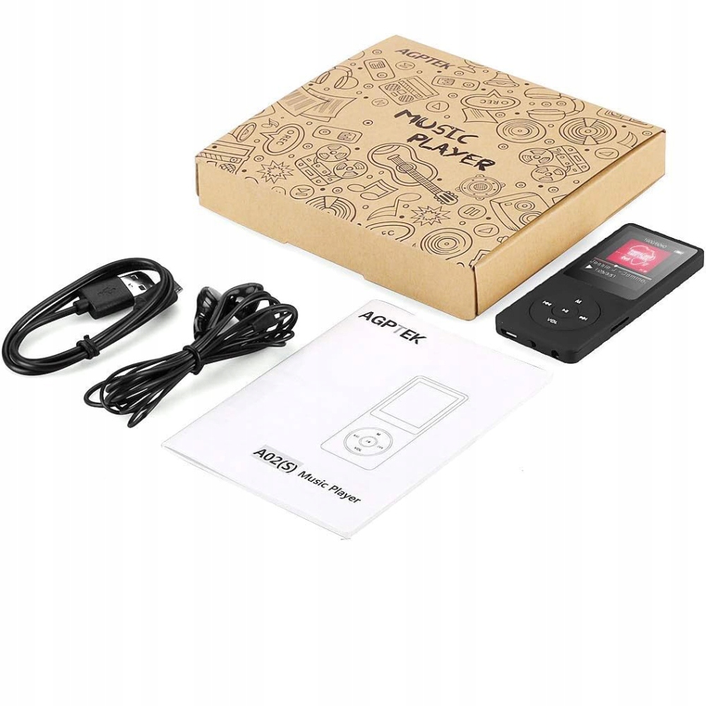 ODTWARZACZ MP3 16GB 1,8 CALA KOLOROWY EKRAN E-BOOK RADIO FM BLUETOOTH 5.0 Odtwarzane formaty plików .mp3