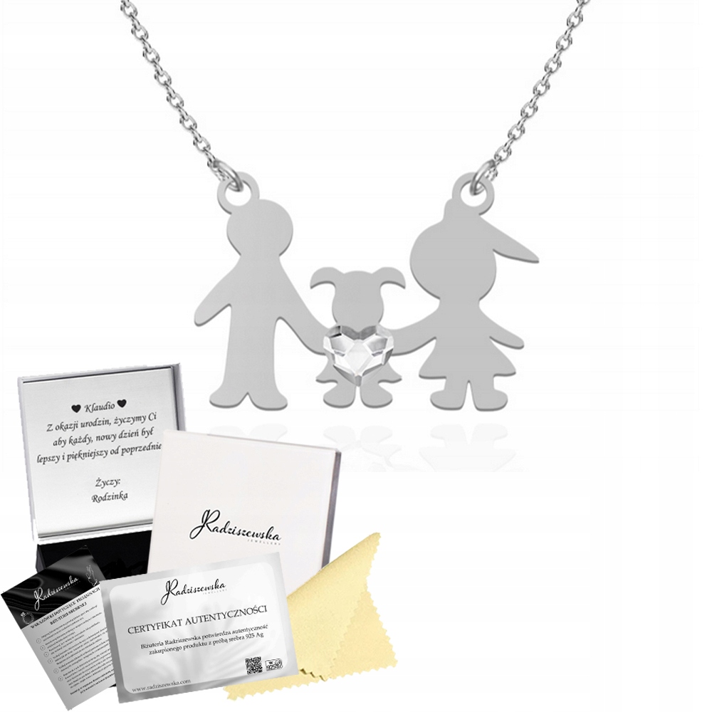 Stříbrný Náhrdelník S Rodinou, Dcera, Rodiče, Celebrity, Narozeniny, Přání 925