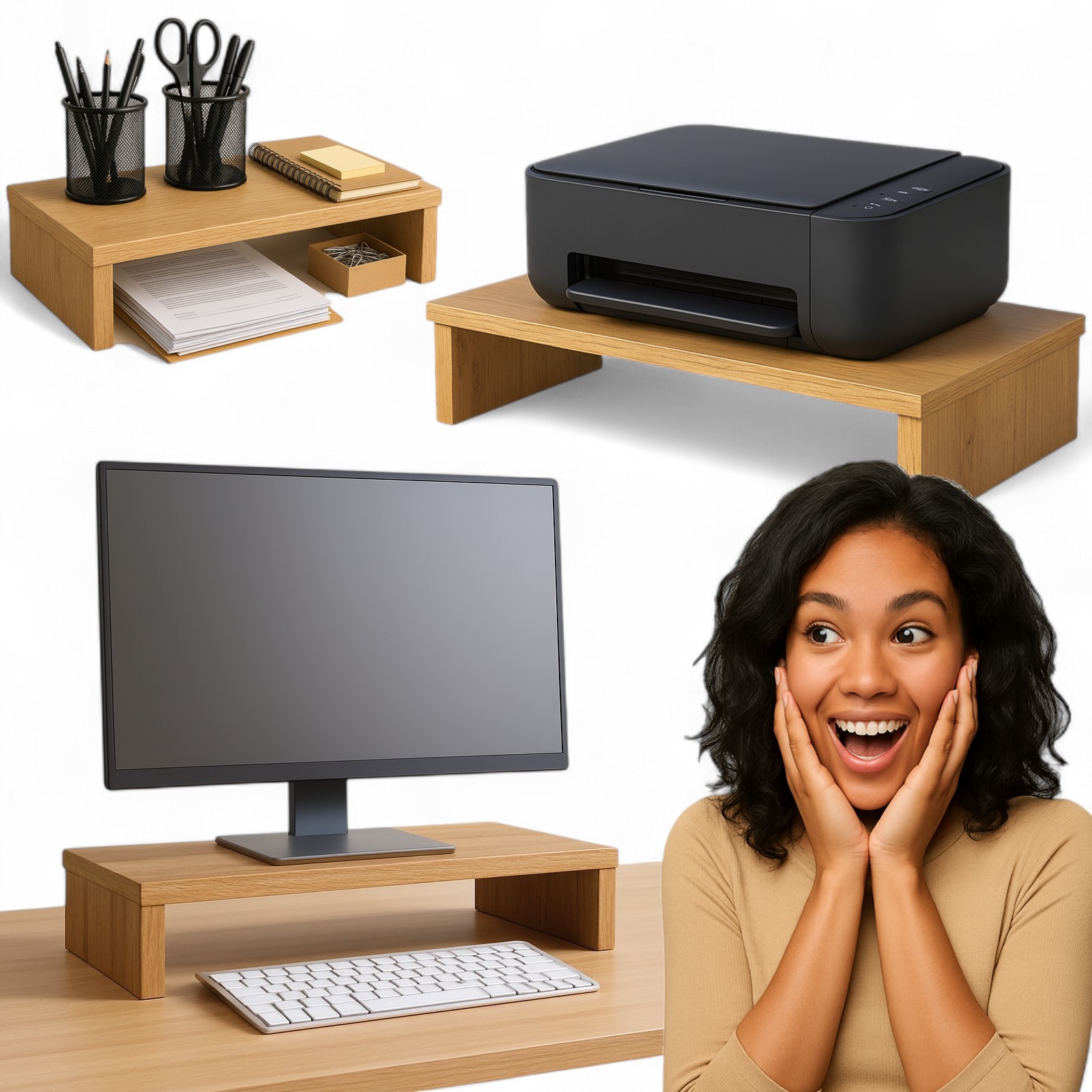 Подставка для монитора, подставка для ноутбука, полка, настольный органайзер, 55X25