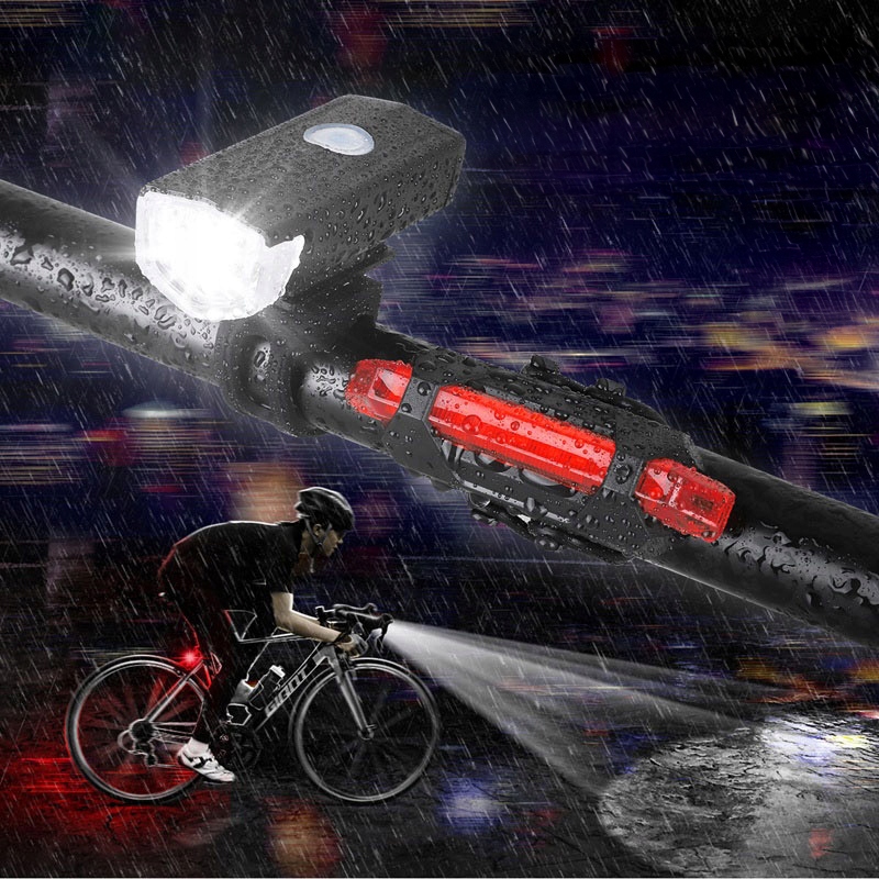 MOCNE LAMPKI ROWEROWE OŚWIETLENIE PRZÓD TYŁ LED USB WODOODPORNE Rodzaj zestaw
