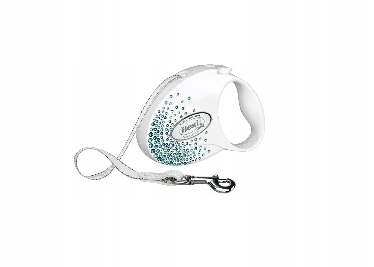 

Flexi Glam smycz S 3m taśma Splash Ocean biała