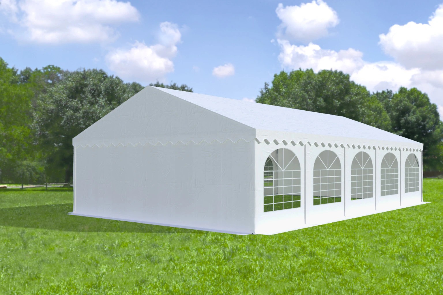 Párty stan 6x10 m Max Pvc 550 g/m² až 120 osob Bílá