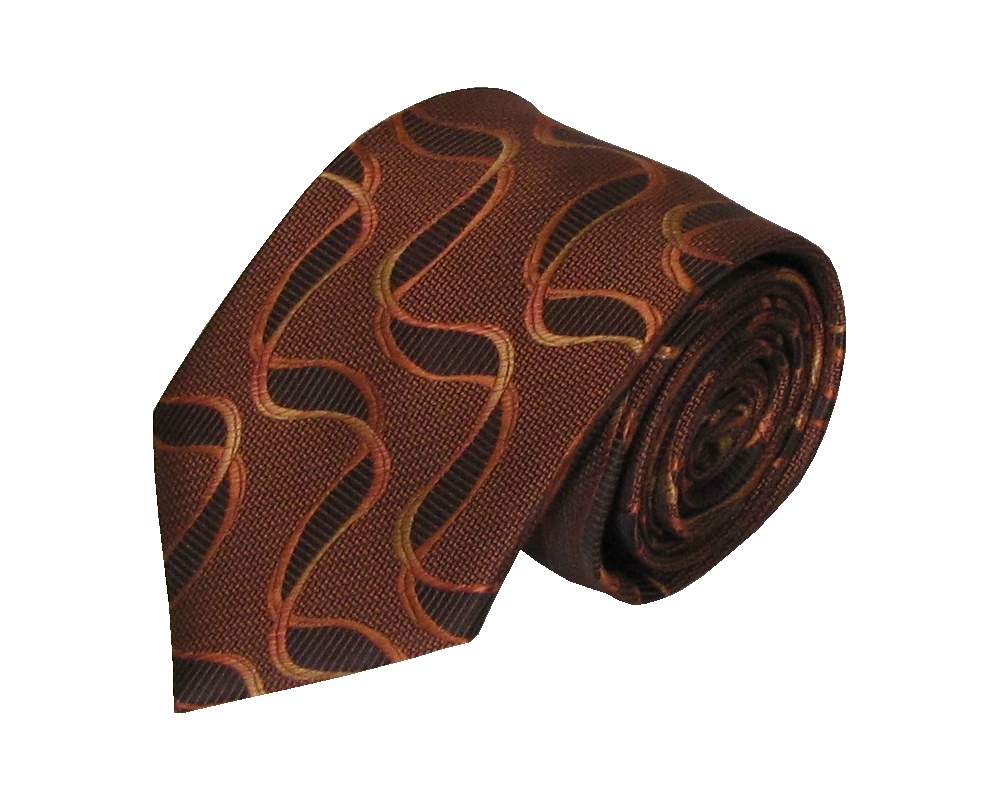 KRAWAT MĘSKI KLASYCZNY ELEGANCKI MIEDZIANY K49