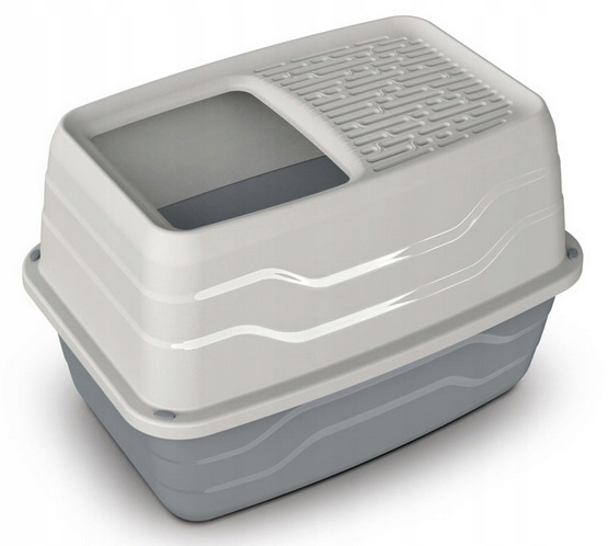 Levně Toaleta Pro Kočky Kočičí Toaleta S Vstupem Shora, Velká, Šedá