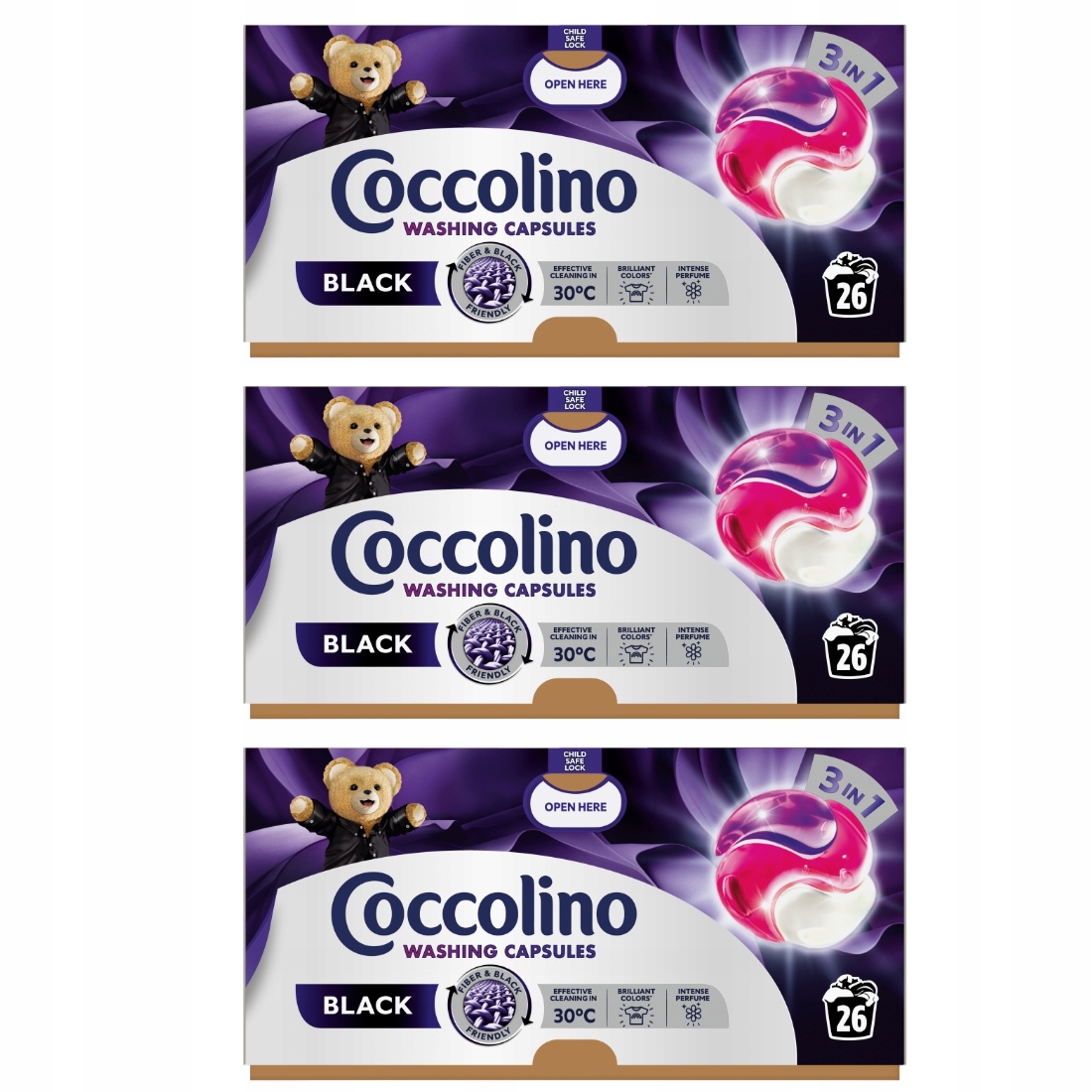 Coccolino Care Kapsułki 3w1 do czarnego prania x3 (78 prań)