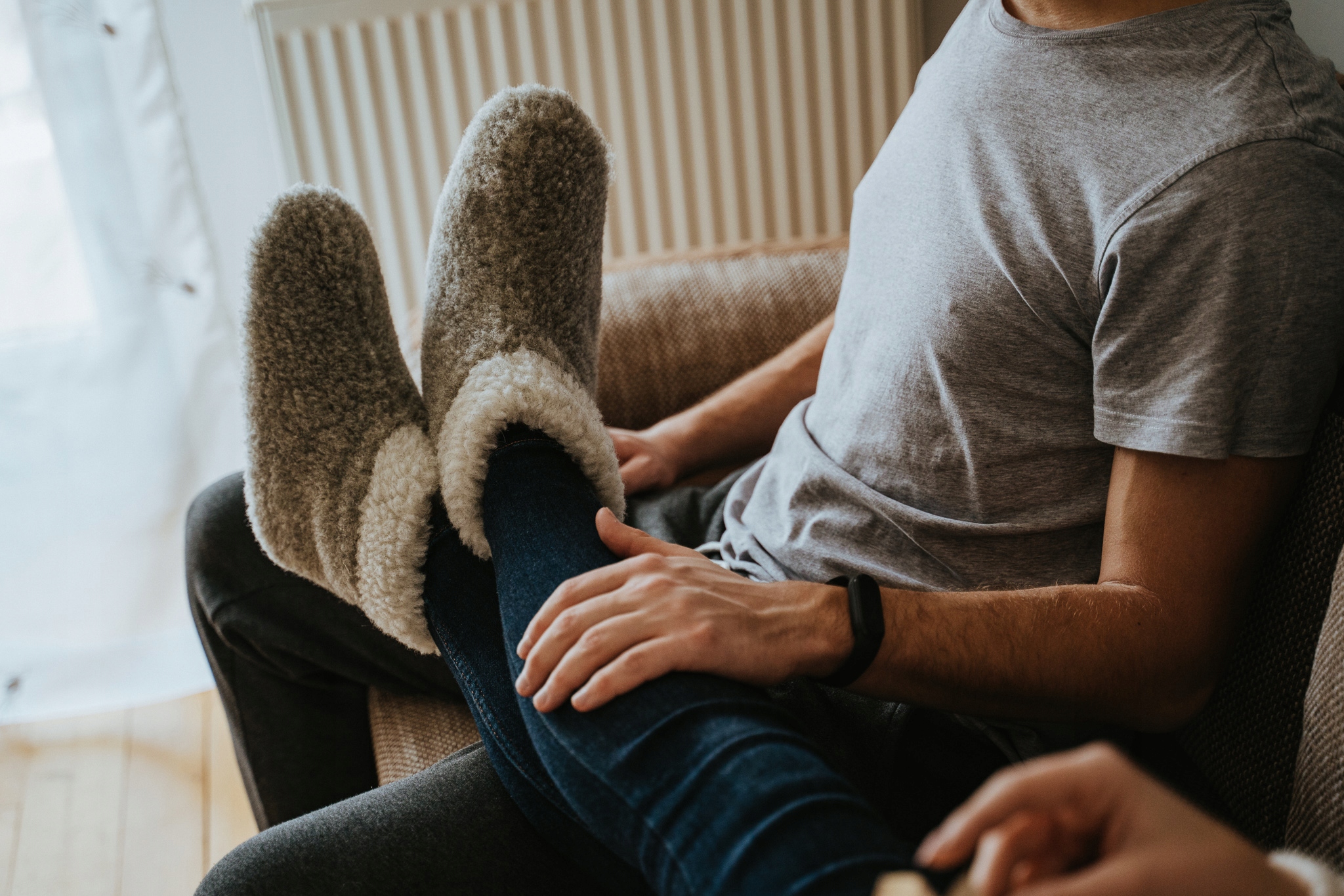 KRYSTA - Kapcie z wełny owczej 100% Ekologiczne Wzór dominujący bez wzoru