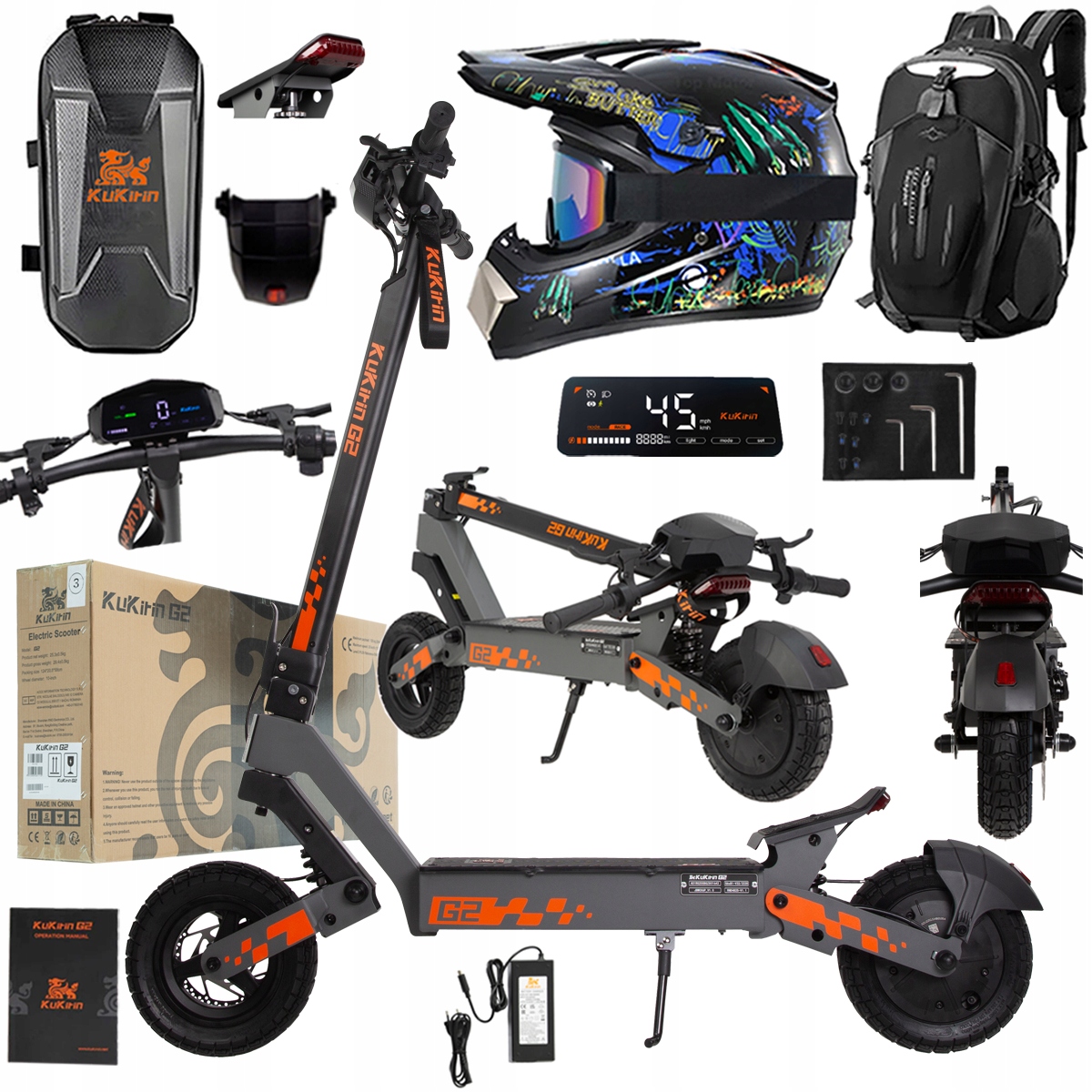 Kukirin G2 2026 Nové skládací elektrické vozidlo 1200W 45KM/H 15Ah 48V 10"