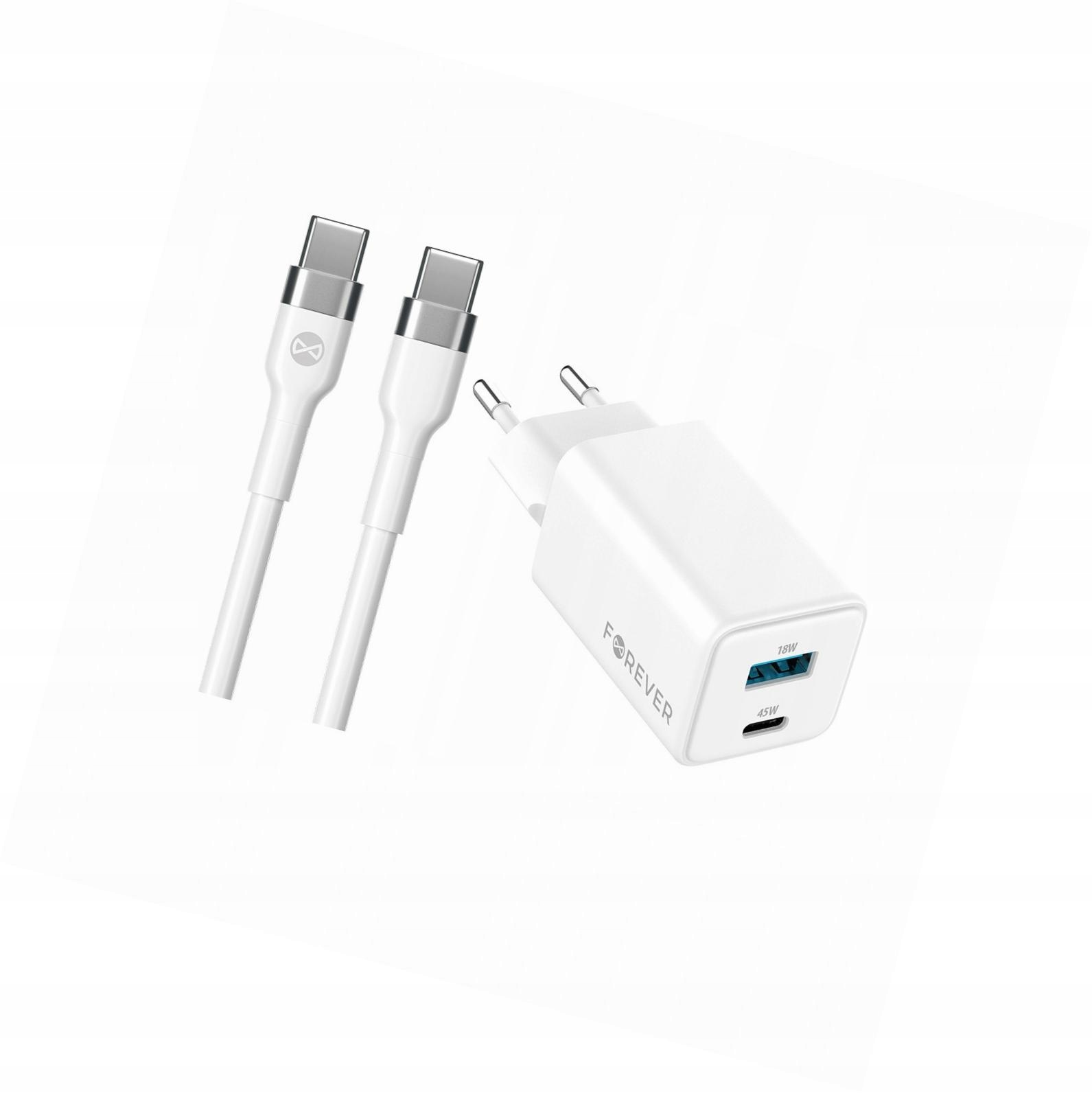 Szybka ładowarka GaN 45W 2 wejścia Usb i Usb-c z kablem do Vivo Y33s