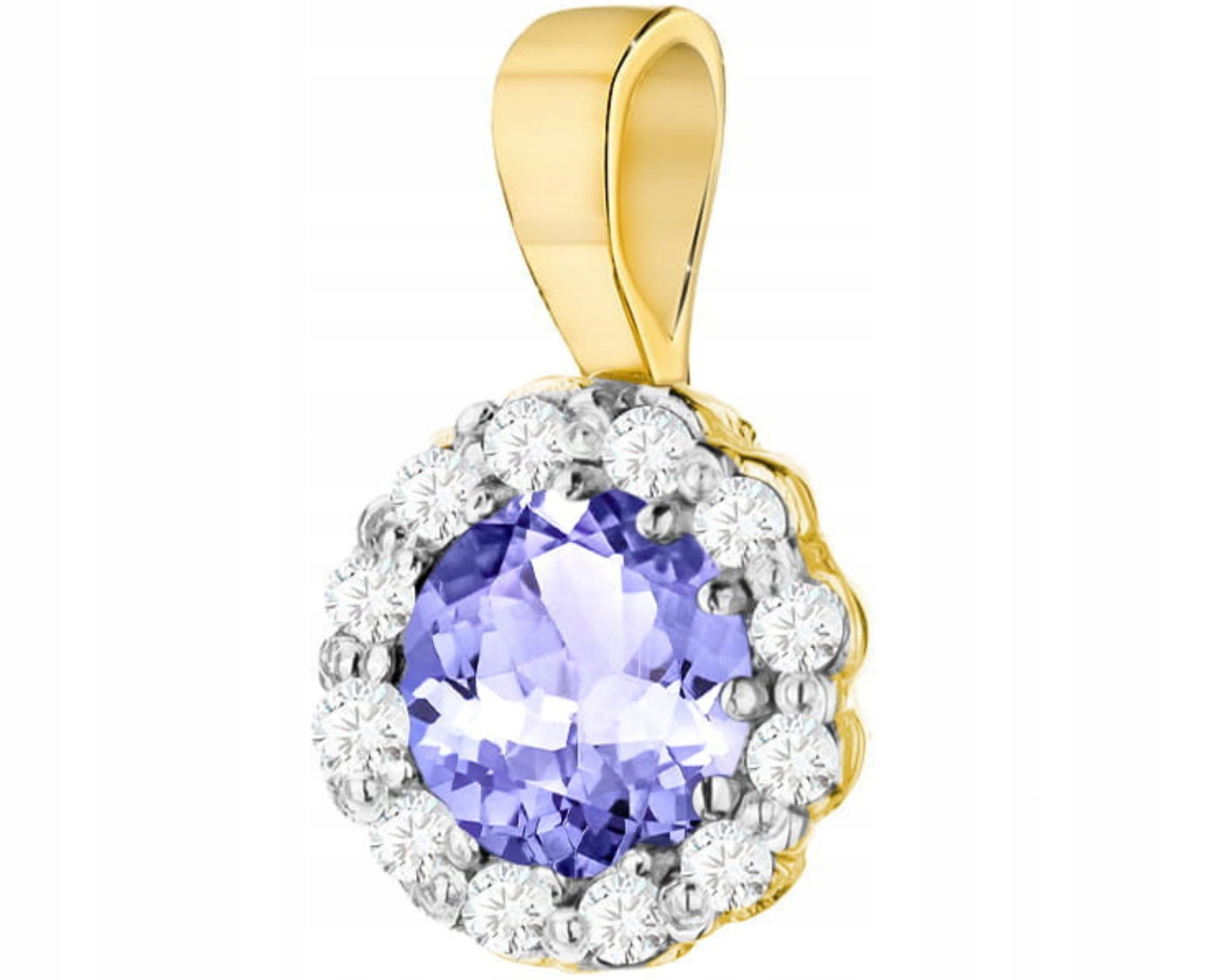 Přívěsek S Tanzanitem A Diamanty Zlato 585 Gravírování Dárek