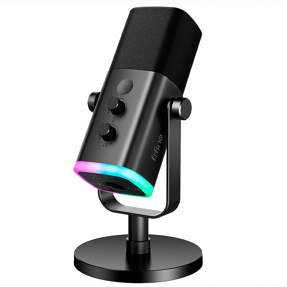 Fifine AM8 Usb dynamický Rgb herní mikrofon s tlačítky černá