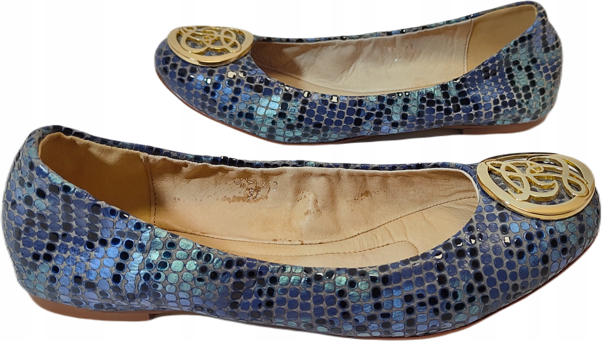 Baleríny kůže Duhan SW-1313 Modrá Hadice r37