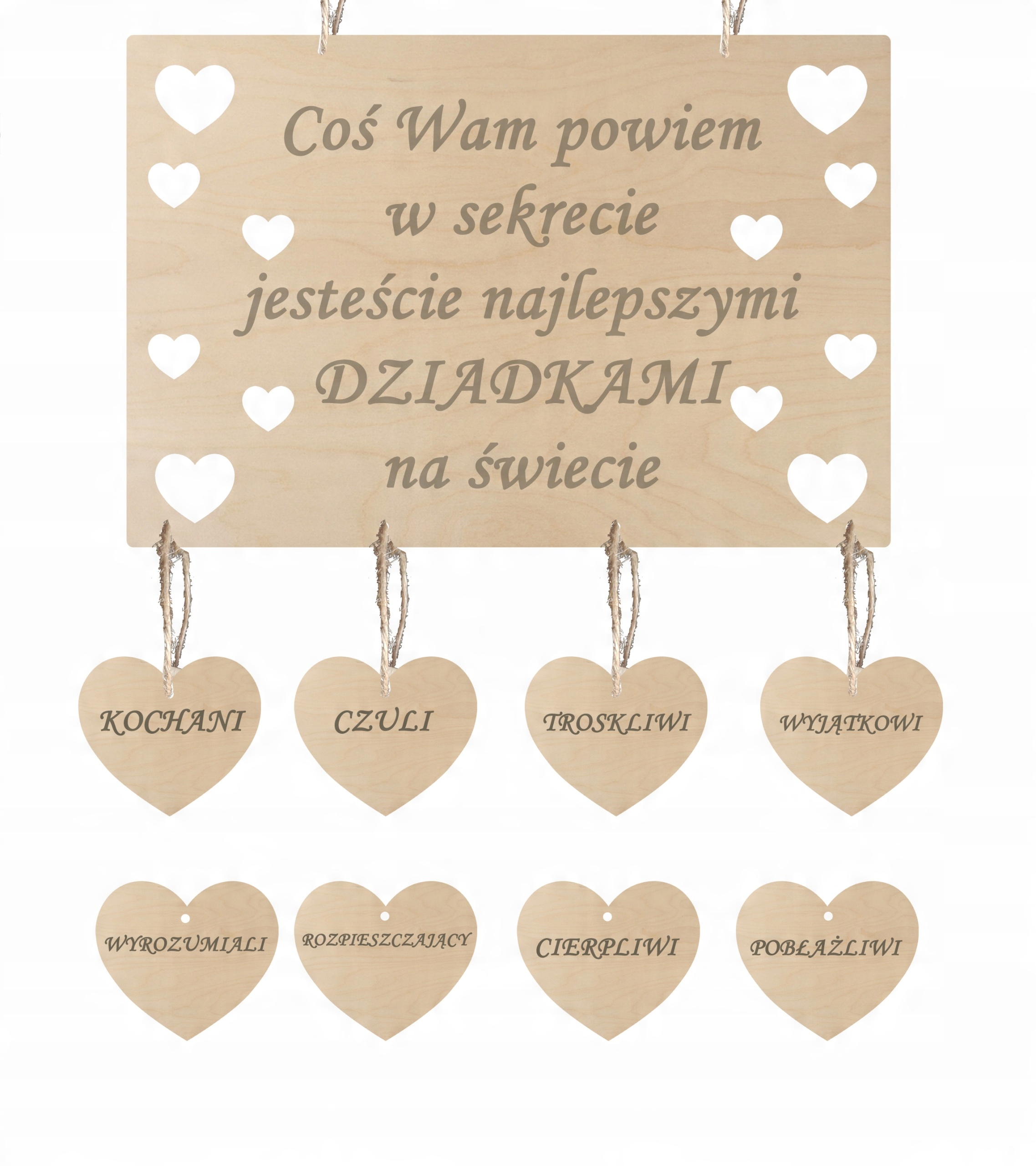 

Zawieszka drewniana Dzień Babci Dziadka prezent