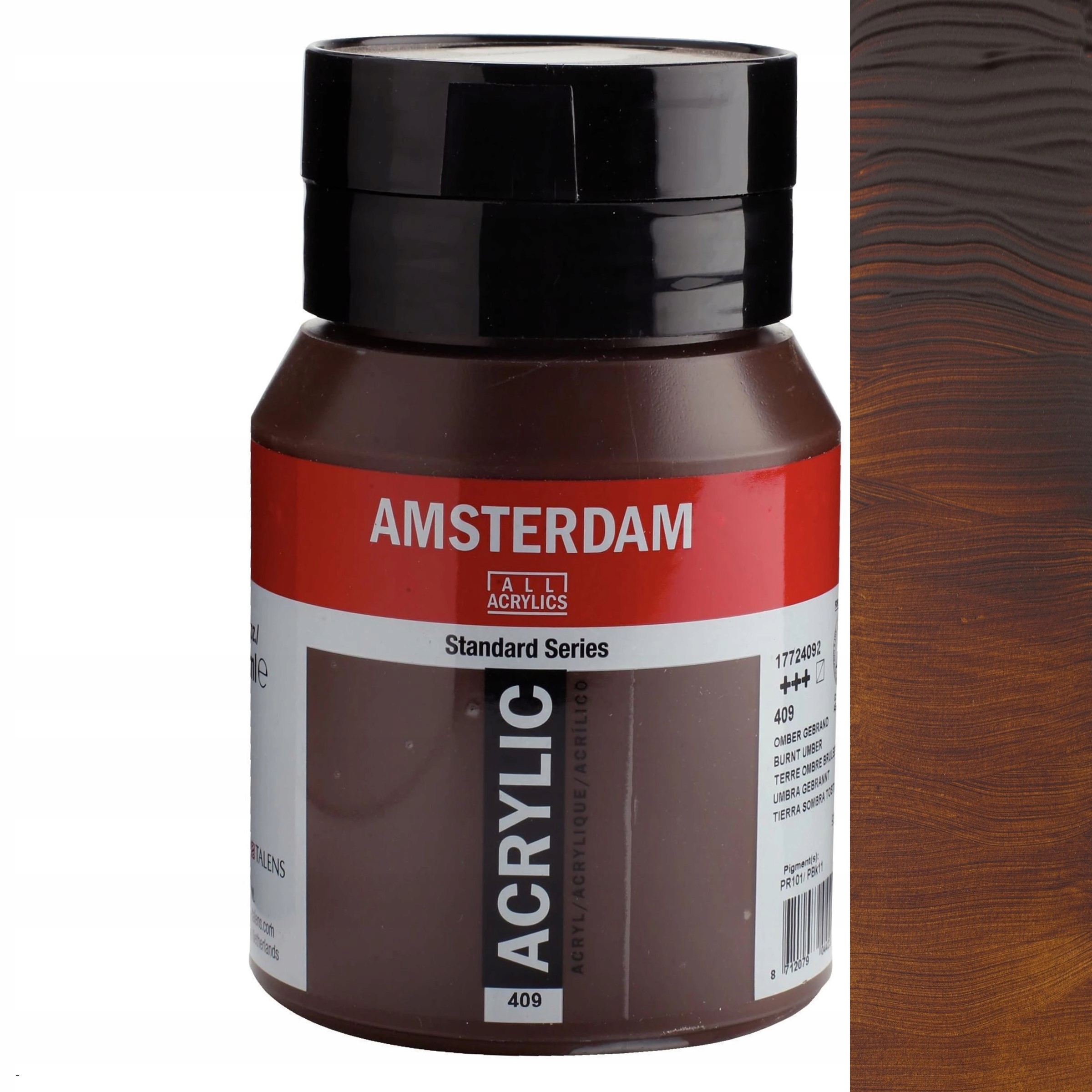 Barva akrylová Talens Amsterdam Umbra Pražená 500 ml. č. 409