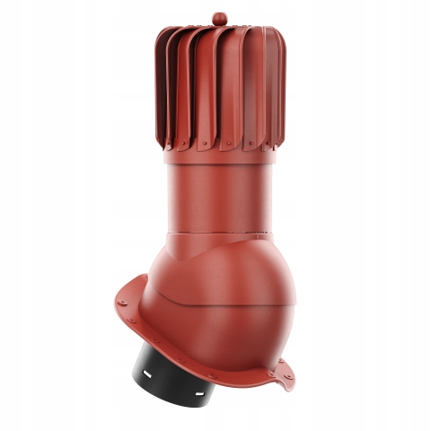 Rotačný krb Rotoline pre plechovú krytinu N fi 150 mm, podlhovastý, červený