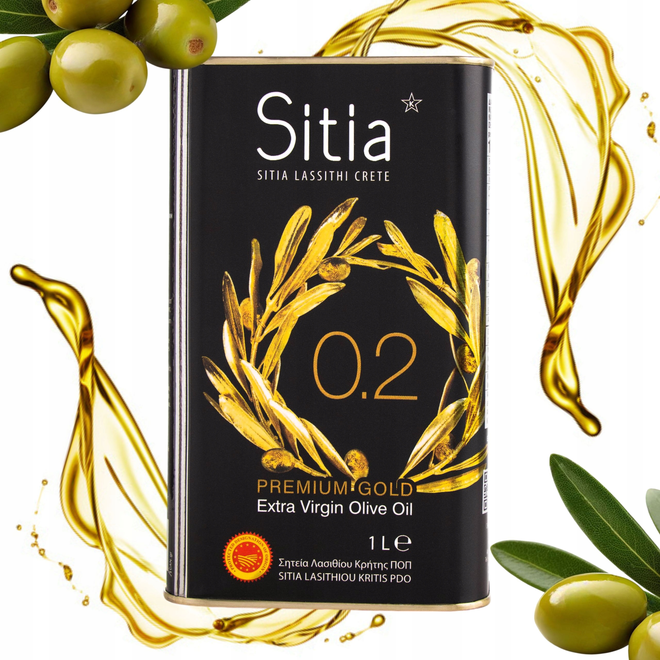 Levně Extra panenský olivový olej 1L Sitia 0,2% Řecká Premium sklizeň 10/2024