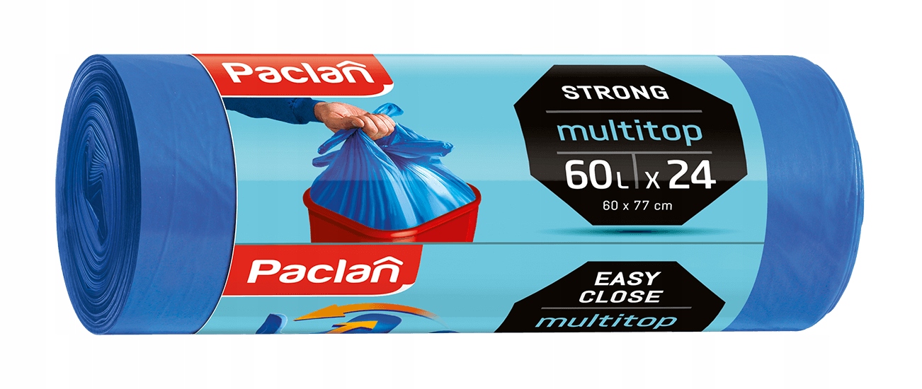 

Worki na śmieci 60l 20szt Paclan Multitop wiązane