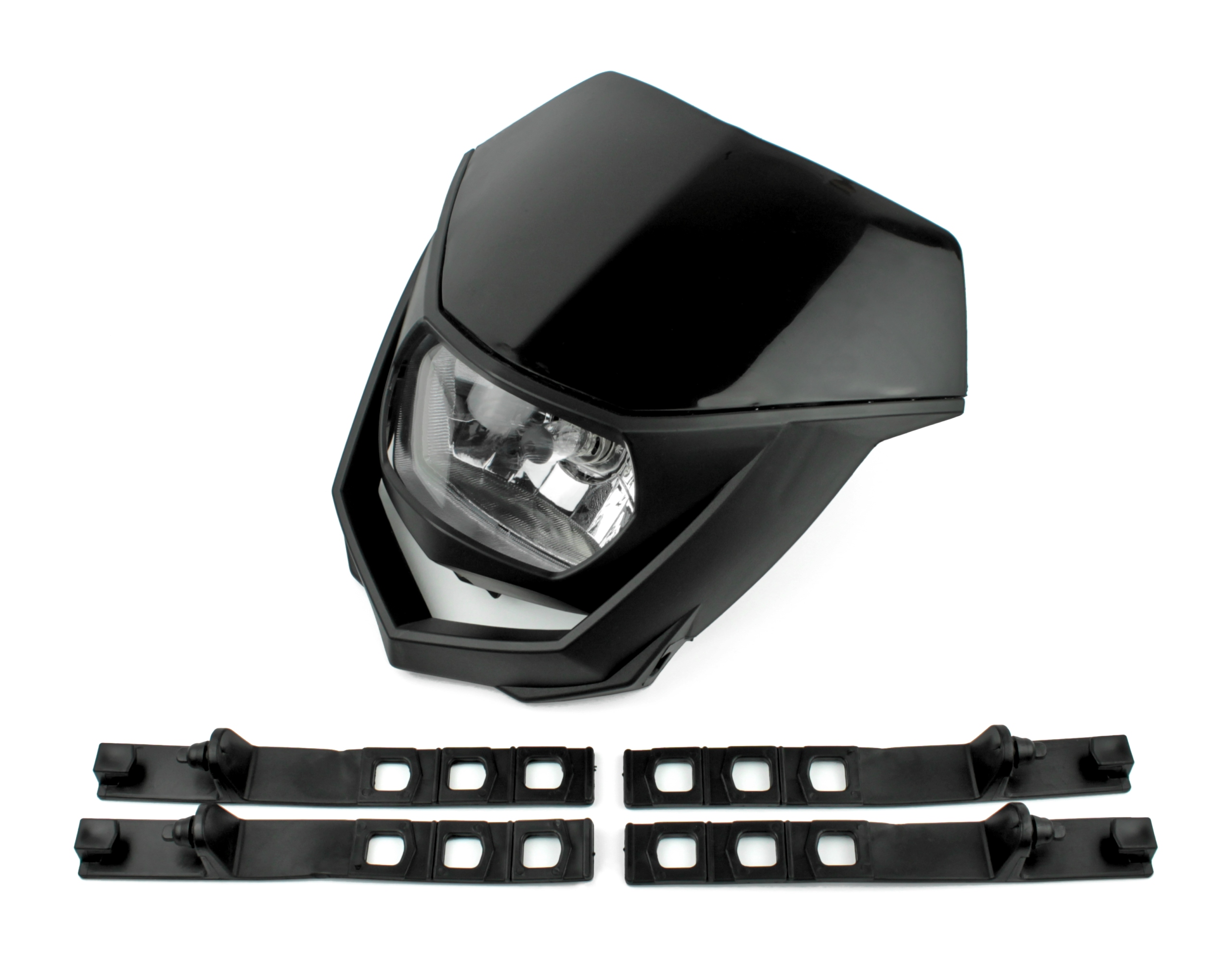 OWIEWKA MOTOCYKLOWA Z REFLEKTOREM PRZÓD CZARNA Producent RacePro