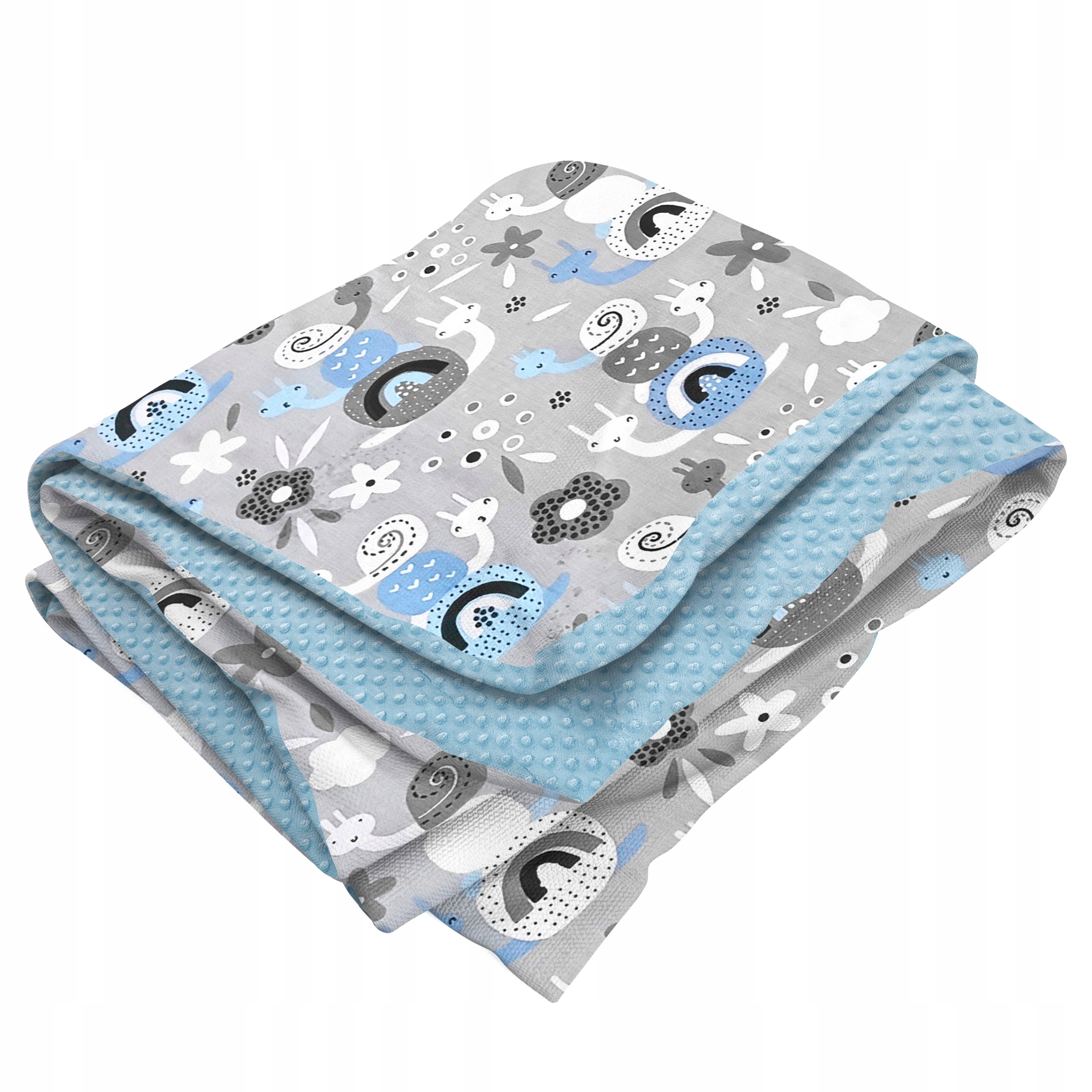 Oboustranný přehoz 140x200 Bavlna Fleece Minky Slimáci