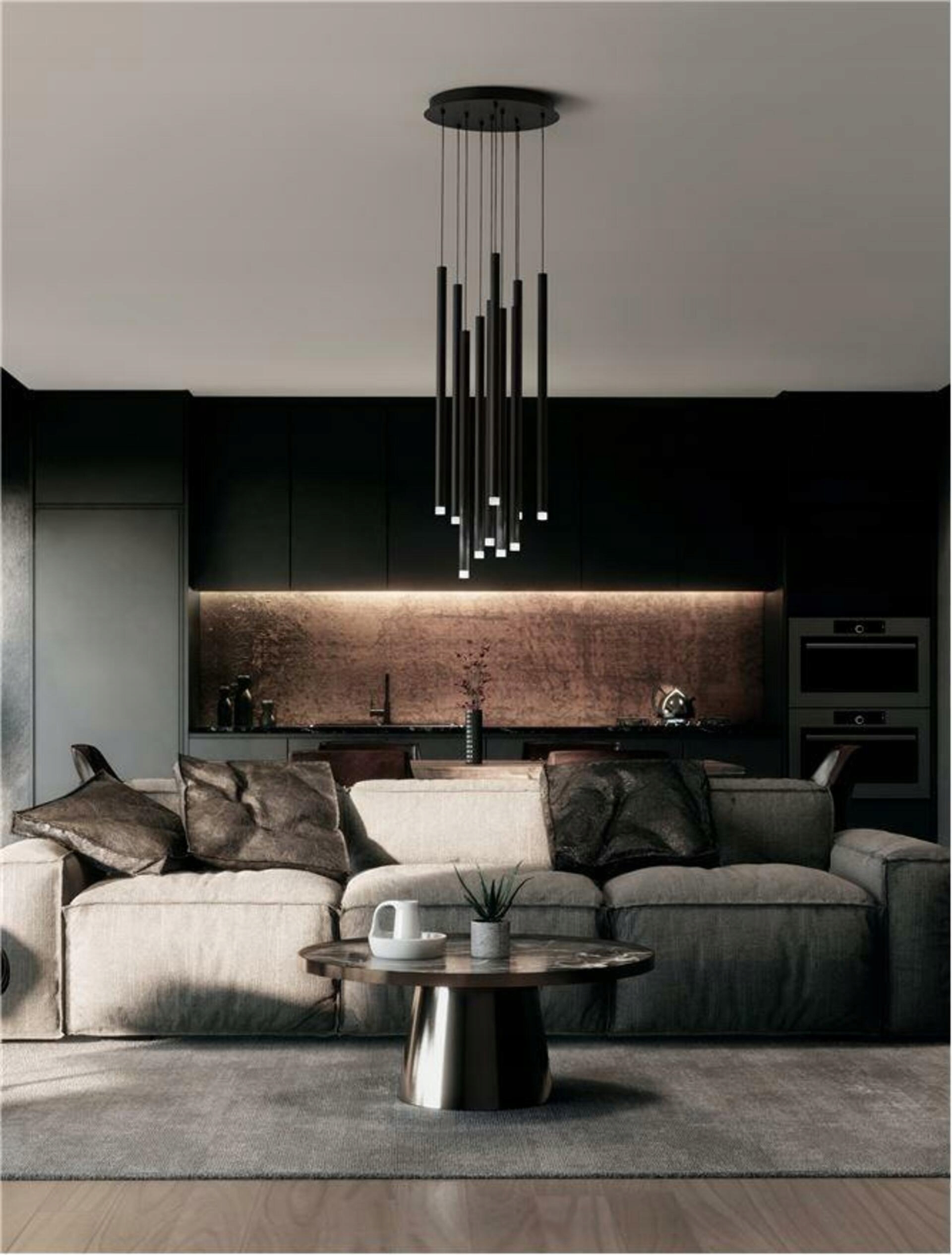 Nova Luce závesné svietidlo Dandia čierny hliník Led závesné svietidlo 60W 300