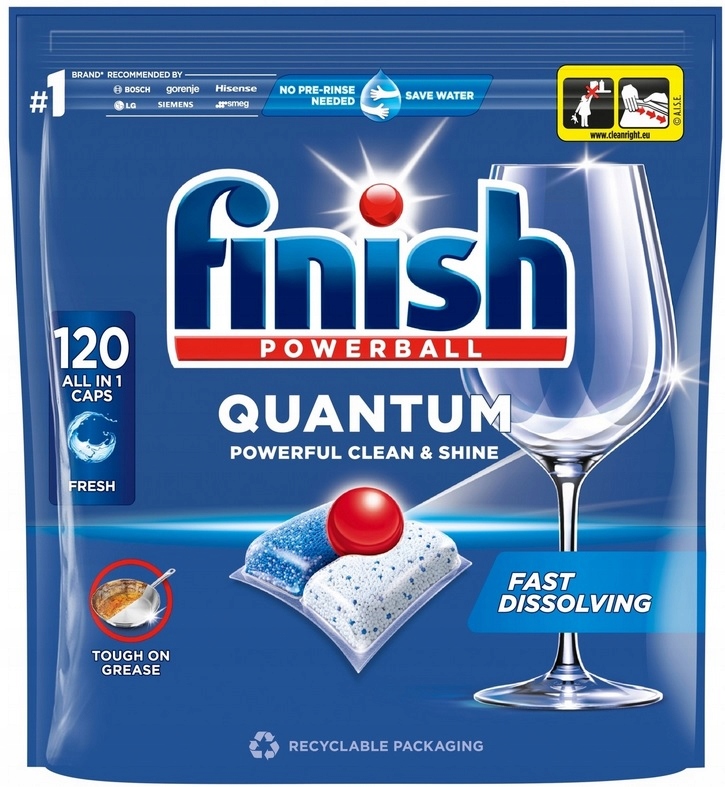 Levně Kapsle Do Myčky Finish Powerball Quantum ALL-IN-1 120 Ks