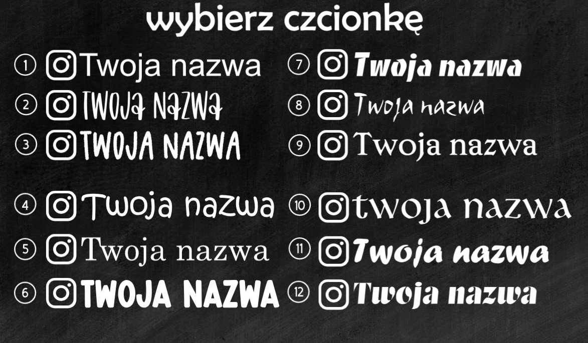 Naklejki INSTAGRAM hologram dowolna nazwa twoja 15 cm 1 sztuka Producent Inny