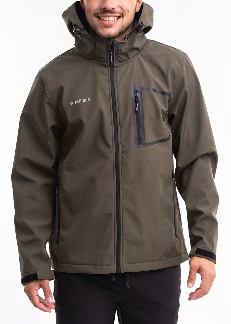 Pánská softshellová bunda Alpinus Stenshuvud s kapucí, voděodolná, teplá, velikost XL