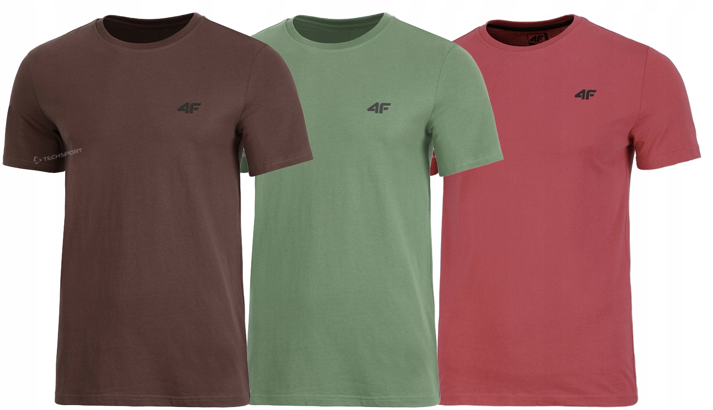 4F ZESTAW 3szt. MĘSKA KOSZULKA T-SHIRT 100% BAWEŁNA / rozm XXL