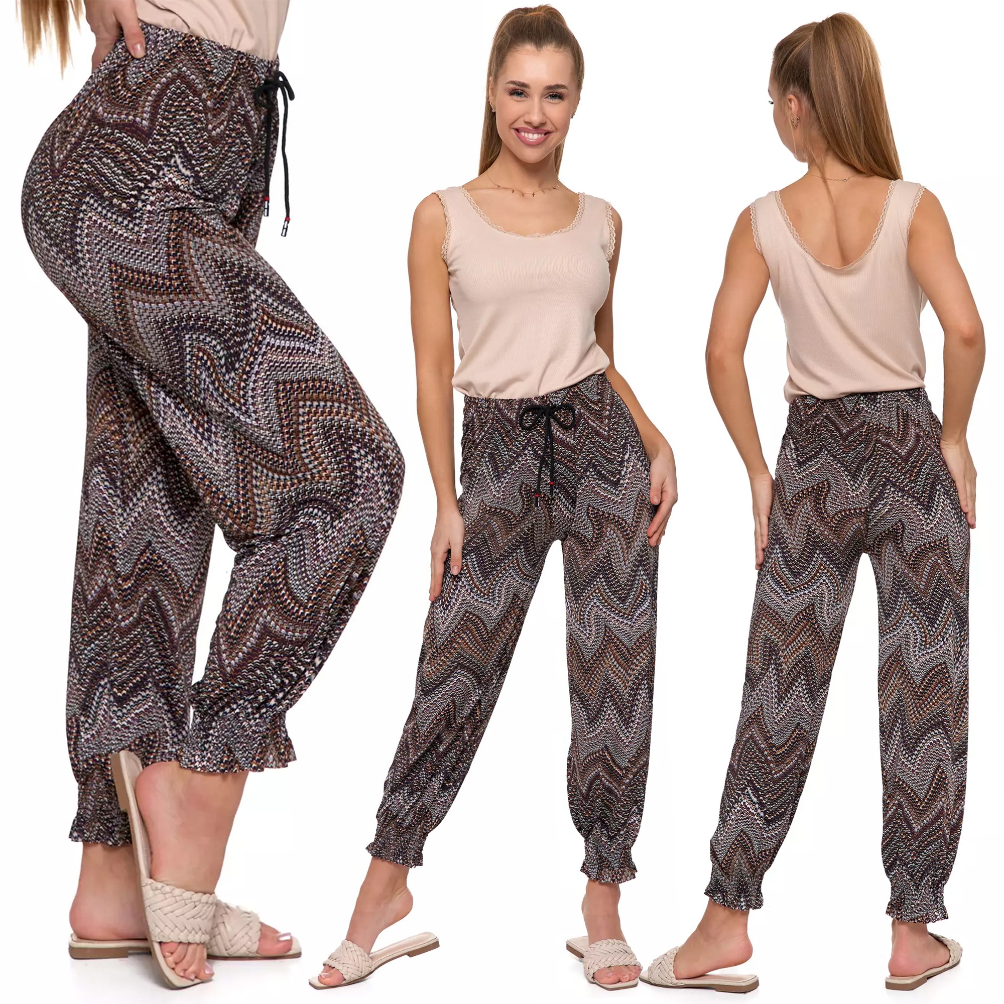 Dámské prodyšné lehké volné barevné kalhoty Moraj S/m