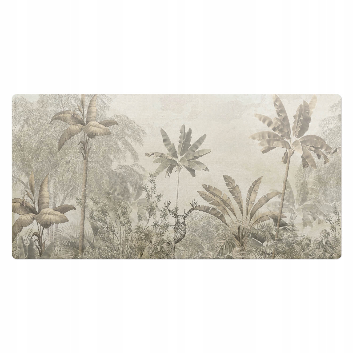 Protiskluzová ochranná podložka na psací stůl Exotický les s jelenem 100 x 50 cm