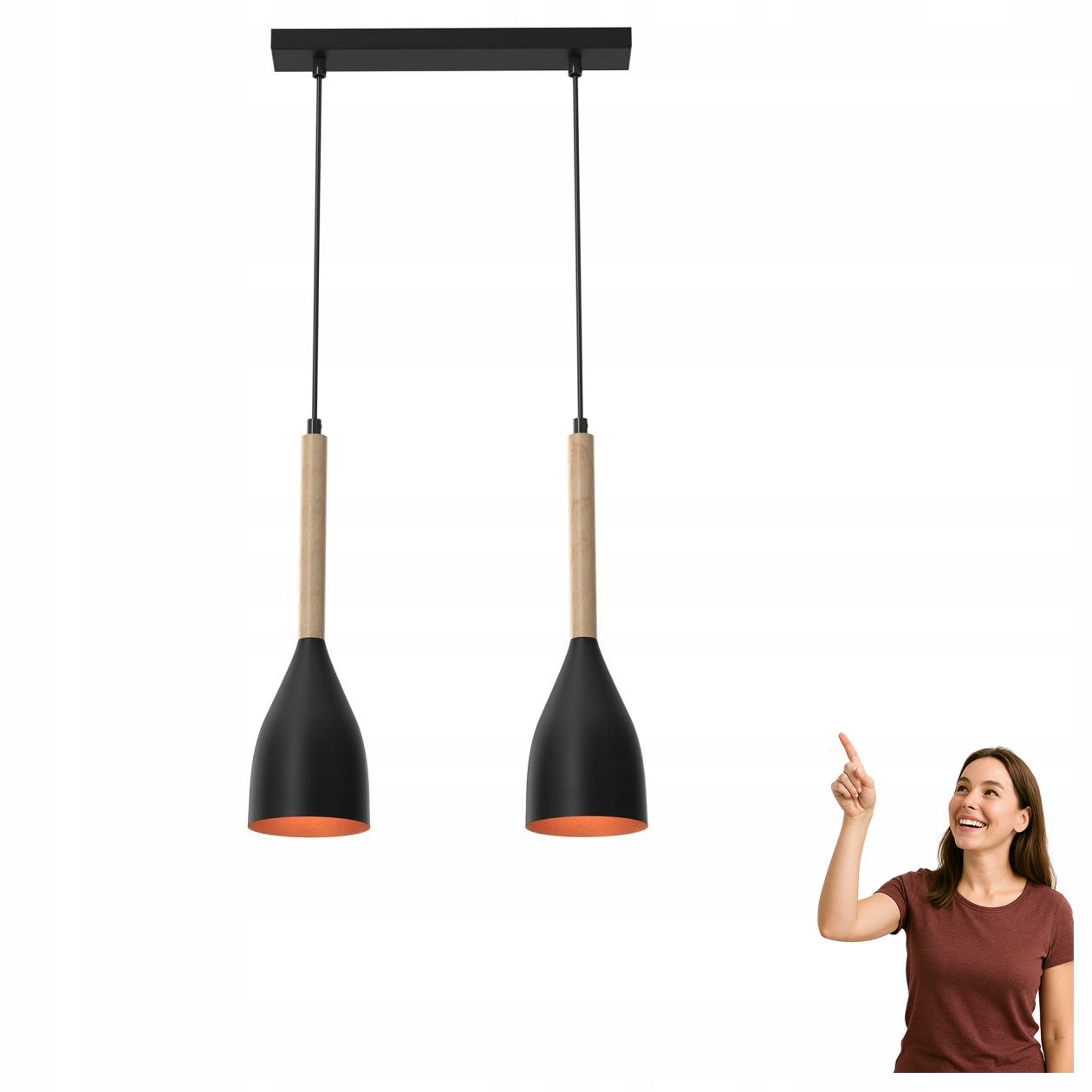 Dvojitá závesná lampa na lište Muza 9113 Luminex