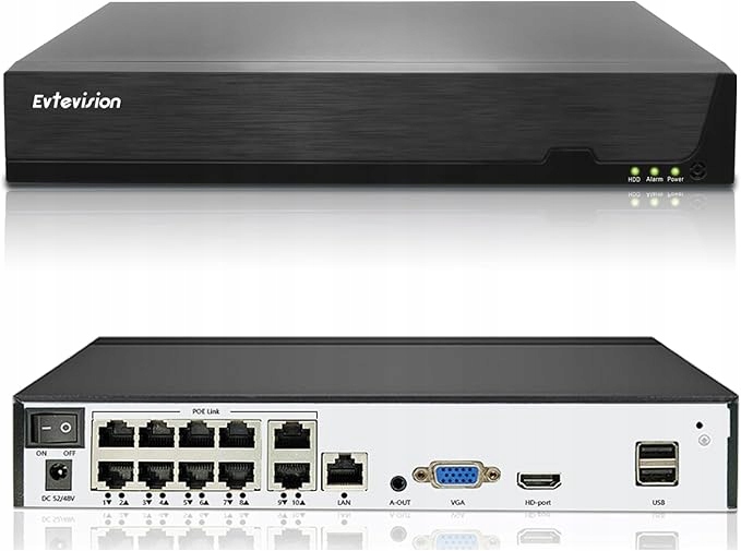 Evtevision 10-kanálový monitorovací systém 4K Nvr rekordér