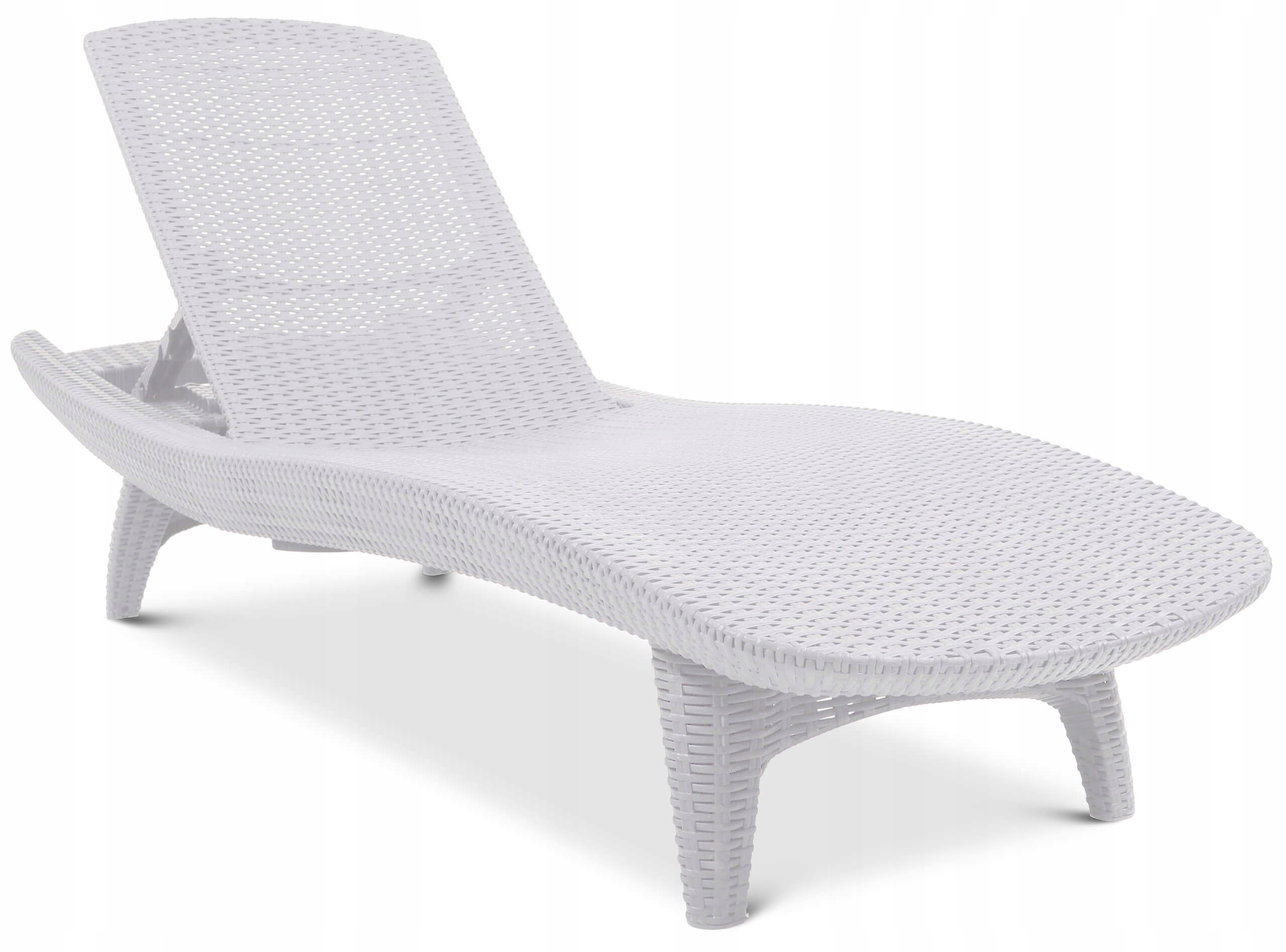 

Biała leżanka basenowa Pacyfic 'rattan' składana