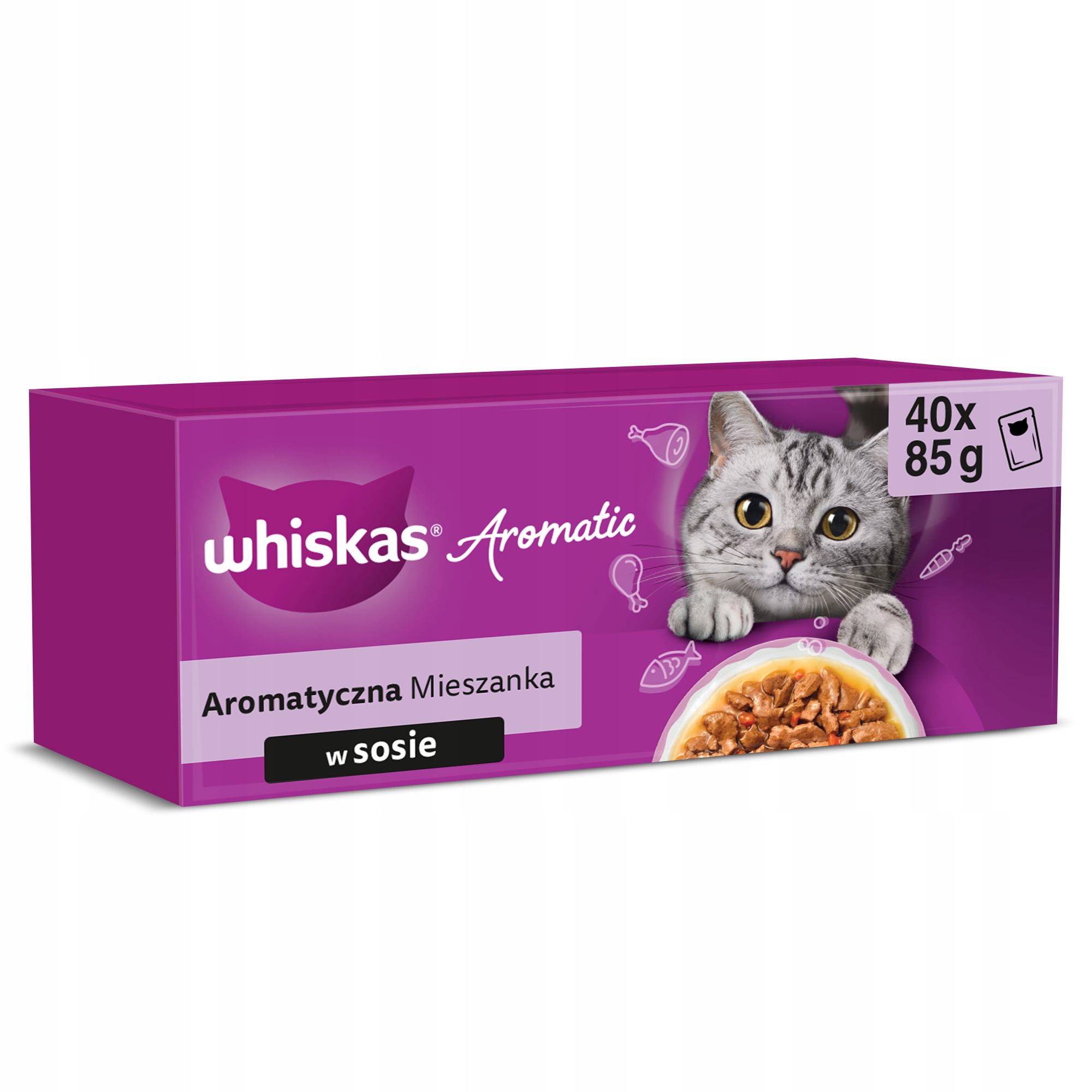 Levně Whiskas Mokré krmivo pro kočky Aromatické sáčky mix 80x85g