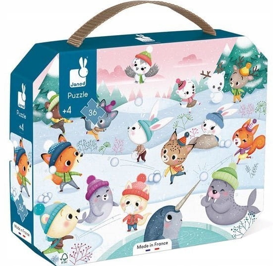 

Janod Puzzle w walizce Zabawa na śniegu 36 El.