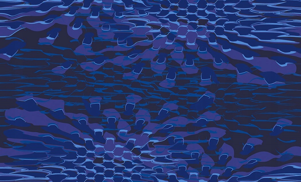 Modrá Tapeta S Abstraktným Vzorom Vinyl 10,05 m x 106,00 cm