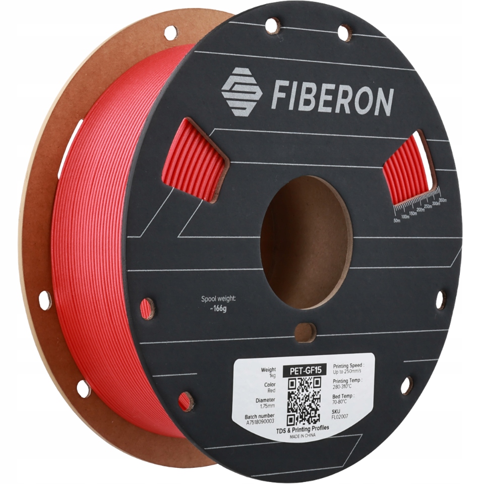 Polymaker Fiberon PET-GF15 Red 1,75mm 1kg