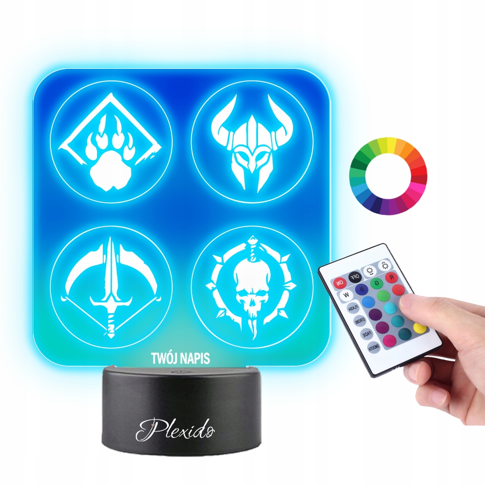 Lampka na Biurko Statuetka Led Diablo IV Symbole