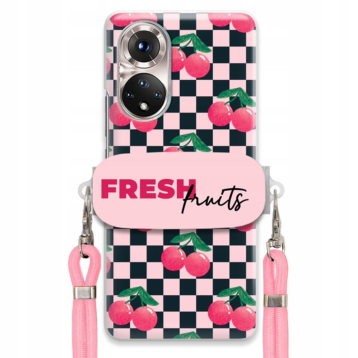 Puzdro pre Huawei Nova 9 Ružové vodítko Funkčný držiak Fresh Fruits Módne